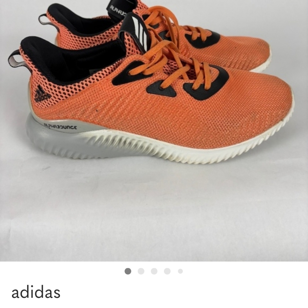 Adidas Alpha Bounce 3 Atheletic Men Size 10 Peach and Black Sneakers - Picture 13 of 14